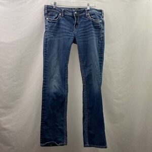Silver Berkley Flap Womens Size W33 L32 Blue Jeans